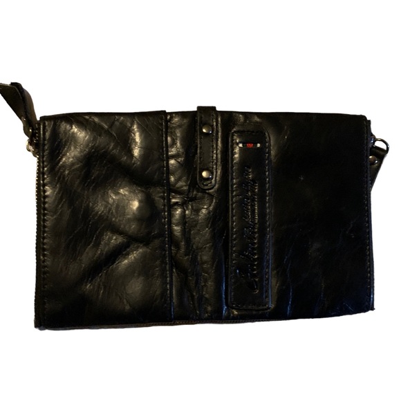 Leather Wallet, NWOT, black with zippers, mens - Picture 7 of 8